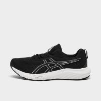 ASICS跑步鞋男透气减震舒适支撑黑色宽版网面白色线条户外公路