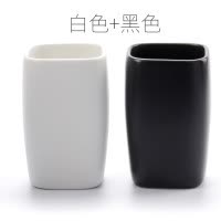 北欧ins哑光陶瓷情侣漱口杯刷牙对杯刷牙缸 2个 三维工匠 白色+深蓝(装)洗漱杯