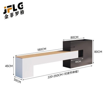 苏宁 金菲罗格 办公家具 户外镀锌板花箱防腐木坐凳座椅组合 花箱座椅220-250CM组合