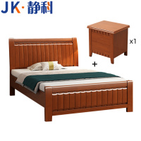 静科单人实木床1500*1900*960mm(含床垫+床头柜)套