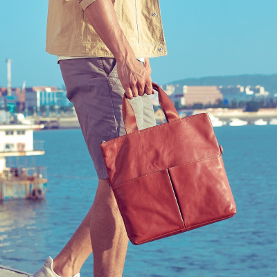 CCMVP品牌自营质量保证-CCMVP手提包男商务休闲真皮男士简约时尚男士公文包韩版牛皮手拎女包潮