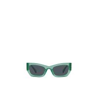 miumiu缪缪太阳镜女防紫外线遮光护眼清晰绿色猫眼型徽标装饰