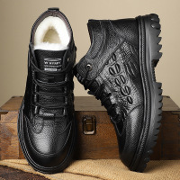 头层牛皮羊毛雪地棉鞋男鞋冬季加绒加厚高帮皮鞋保暖爸爸冬鞋真皮