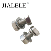JIALELE 不锈钢螺丝穿钉带帽组合件(M6*60)强度6.8 4个/套