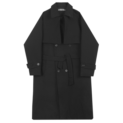 HongZun秋冬季设计感英伦风衣男士韩版中长款潮流帅气过膝加棉厚大衣外套风衣