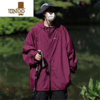 YANXU山系运动防晒冲锋衣男夏季新款潮牌复古简约宽松百搭休闲连帽夹克
