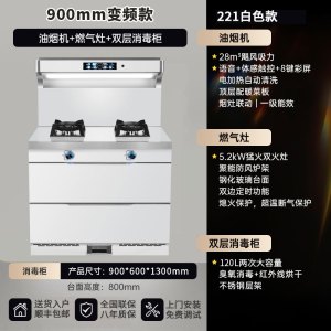 旺厨好太太 900MM新款集成灶 侧吸大吸力变频抽油烟机燃气灶消毒柜家用烟灶消一体灶套装 自动清洗液化气