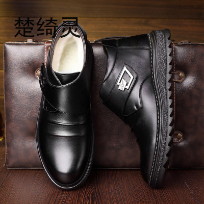 楚绮灵冬鞋冬季高帮鞋加绒男鞋冬天保暖男士棉鞋男真皮商务休闲鞋棉皮鞋