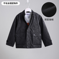[直降价:49元]铅笔俱乐部童装男童双层加绒外套秋冬儿童保暖风衣中大童