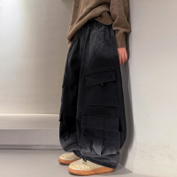 男童裤子冬季加绒一体绒牛仔裤儿童秋冬新款大童装冬装长裤潮