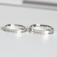 想你对戒S925纯银简约情侣戒指IMISSYOU韩版字母免费刻字对戒送礼送女朋友老婆情人节七夕生日礼物