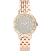 Anne Klein手表女防刮擦石英圆形表盘36毫米金属表带商务休闲