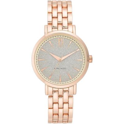 Anne Klein手表女防刮擦石英圆形表盘36毫米金属表带商务休闲