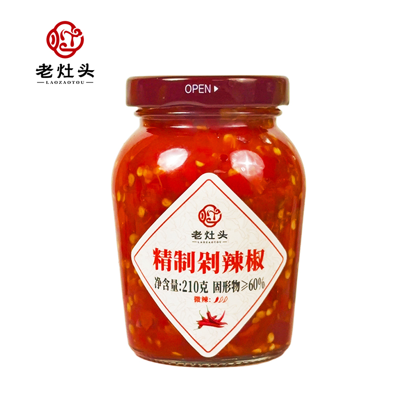 老灶头精制剁辣椒210g瓶装