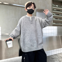 男童秋冬款毛衣新款男孩冬季韩版儿童假两件毛线衣中大童冬装