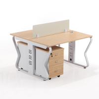 易企采 双人位含活动柜无椅 职员屏风工位办公桌120*120*75CM 单位:套