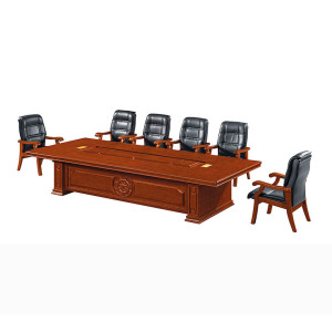 慧采云 3.6m油漆办公桌会议桌长条洽谈桌中式现代培训桌