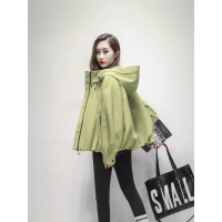 休闲户外运动风工装连帽短款风衣女年春秋季新款防风保暖外套