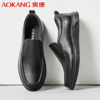 奥康男鞋商务休闲皮鞋男羊皮软面舒适防滑软底套脚皮鞋通勤单鞋