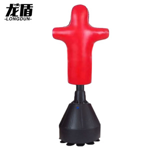 龙盾人形拳击沙袋散打立式不倒翁家用成人儿童跆拳道训练器材 红色1.6米