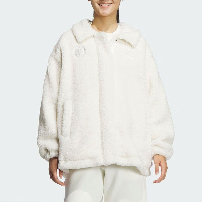 adidas/阿迪达斯女装 新款仿羊羔绒运动休闲夹克外套 JJ3575 C