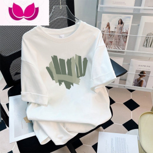 七斓白色t恤女短袖2023年夏季新款洋气小衫宽松大码半袖体恤上衣