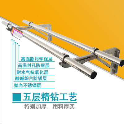 美帮汇阳台304不锈钢晾衣架侧装晾衣杆可折叠三角架免打孔晒衣加粗32管