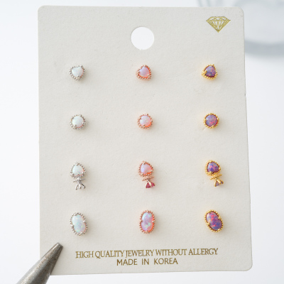 韩国进口精致箭头爱心椭圆形气质百搭小耳骨钉耳蜗耳门钉旋转球堵送女朋友老婆情人节七夕生日礼物