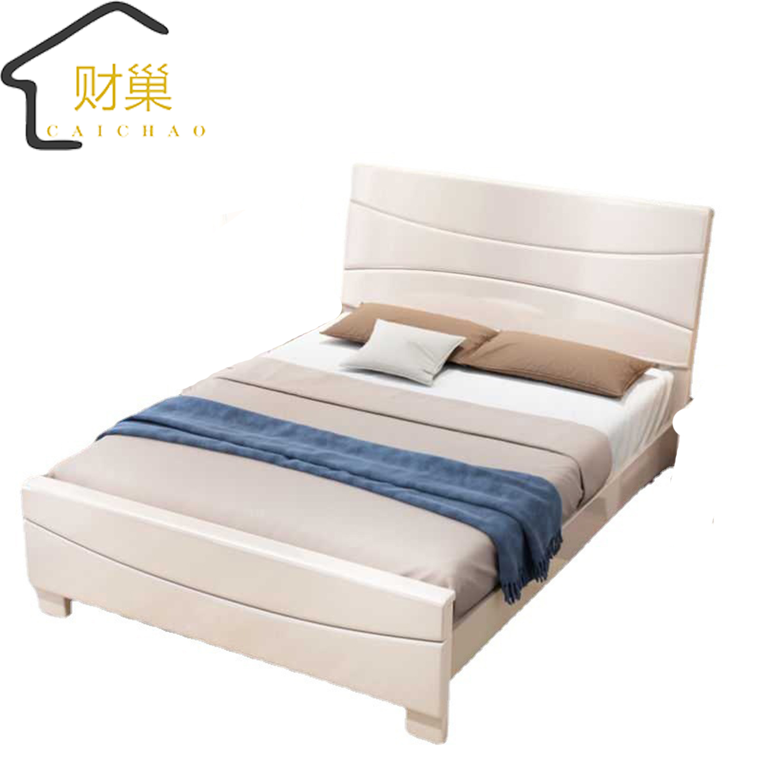 财巢 中式实木单人床 1米*2米单床 /张