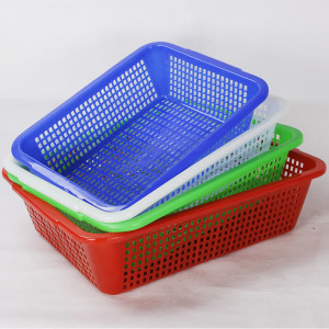 全适大号商用厨房收纳筐食堂储物器皿菜篮子水果滤水沥水篮54*40*17cm