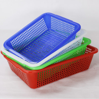 全适大号商用厨房收纳筐食堂储物器皿菜篮子水果滤水沥水篮54*40*17cm