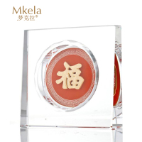 梦克拉 足金工艺水晶摆件 福临门