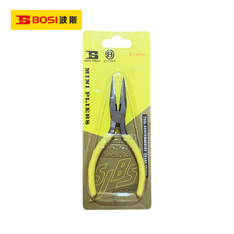 波斯(BOSI)迷你无牙尖嘴钳(5"/125mm)把