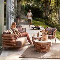 质凡户外藤编沙发庭院休闲室外阳台藤椅防晒防水民宿阳光房组合家具(如图所示)