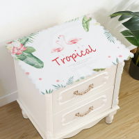 家柏饰(CORATED)床头柜盖布防水防油免洗北欧家用防尘罩套卧室床头盖巾冰箱防尘布 热带火烈鸟 50*60cm