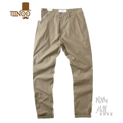 YANXU夏季薄款男士修身小脚微弹水洗长裤子简约小直筒轻盈速干休闲裤男