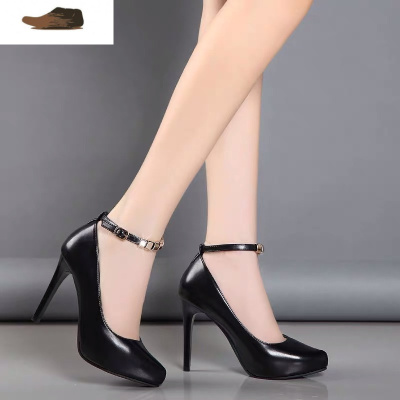 一字扣高跟防水台圆头单鞋排行榜