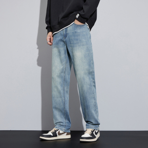 金盾(KIN DON)春夏季款高端牛仔裤男直筒宽松加肥大码阔腿休闲长裤