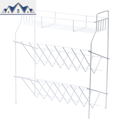 厨房置物架调味料收纳架免打孔多层台面铁艺调味用品用具储物架子 三维工匠