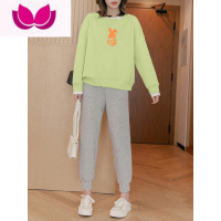 七斓春季圆领卫衣套装女小个子2023年新款洋气减龄时髦休闲裤子套