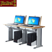 锦北翻转桌隐藏式多媒体电教室机房电脑桌嵌入式课桌030双人位