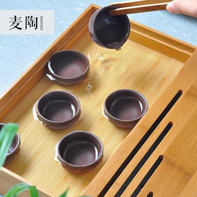 美帮汇紫砂功夫茶具收纳袋套装 便携旅行茶具茶壶茶杯竹制茶盘