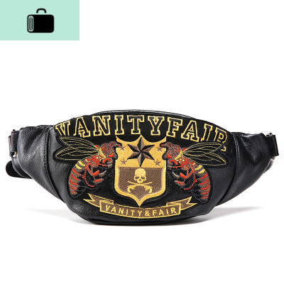 原创设计韩版潮流胸质腰包胸前斜挎包时尚男女士后背包小胸包NEW LAKE 黑色关注店铺-送礼品男士腰包