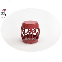 新中式实木镂花空圆凳客厅沙发组合小圆凳现代家具定制