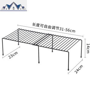 伸缩铁艺厨房置物架台面下水储物厨房用品碗碟调料架分层收纳架 三维工匠