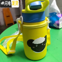 三维工匠卡通儿童保温杯带不锈钢水壶幼儿园宝宝小学生防摔水杯子 小靓仔(黄色)+黄色杯套