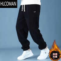HLCOMAN过冬灯芯绒男裤胖子加肥加大码加厚加绒裤子男休闲裤长裤350斤