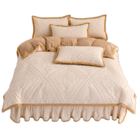 天山柔 200*230cm 欧式雕花牛奶绒 四件套 (计价单位:套) 欧式浪漫-奶白