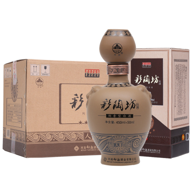 仰韶彩陶坊五星人和白酒整箱装6瓶46度450mL+70度50mL礼盒装白酒
