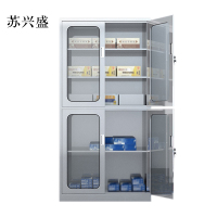 苏兴盛文件柜不锈钢柜子储物柜资料柜档案柜带锁文件柜304上下玻文件柜